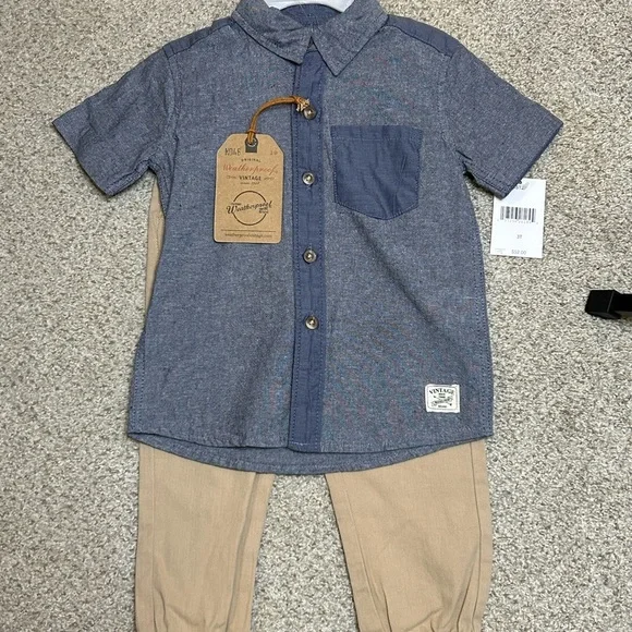 Original Weatherproof Vintage Boys 3T Short Sleeve Short & Pant Set NWT - Picture 3 of 13